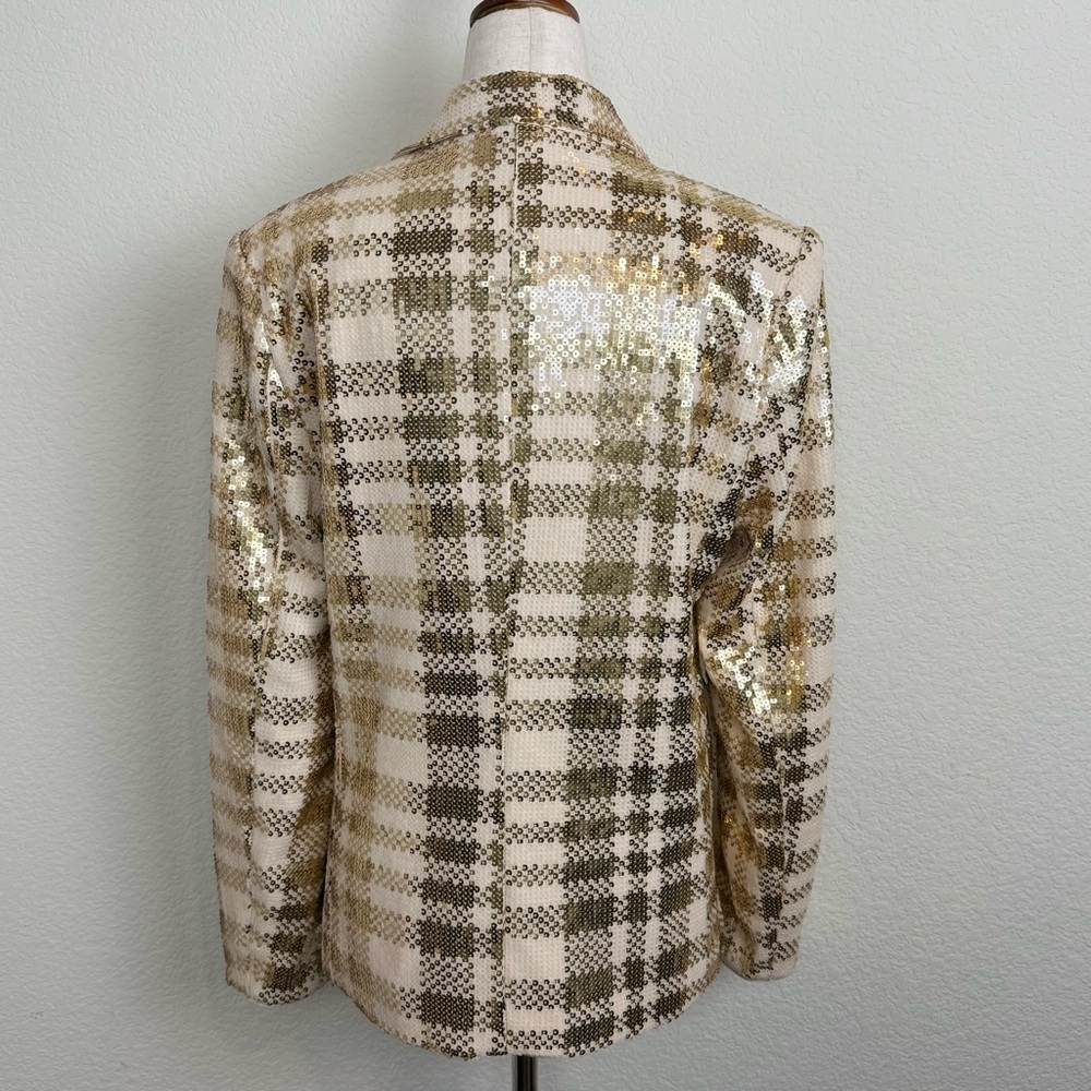 Ivy City Co Blanche Blazer Gold Sequin Jacket - Picture 10 of 16